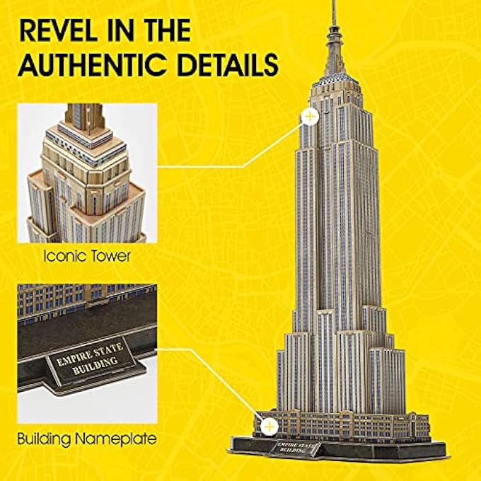 NATIONAL GEOGRAPHIC 3D PUZZLES NEW YORK MANSION MODEL KITS, THE EMPIRE STATE BUILDING, WITH A BOOKLET, 771DS0977 - Image 4